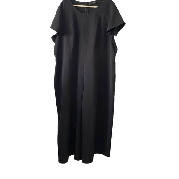 Lane Bryant Black Jumpsuit Size 4X 28 short sleeve wide leg - Picture 1 of 9